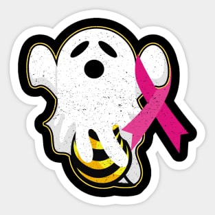 Boo Bees Breast Cancer Ghost Halloween Costume Sticker